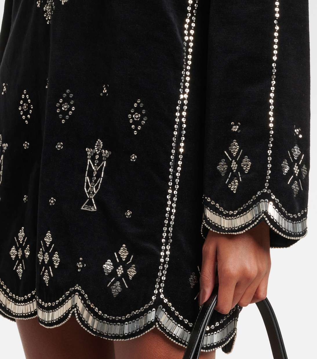 Verziertes Minikleid Helene aus Baumwollsamt | Isabel Marant