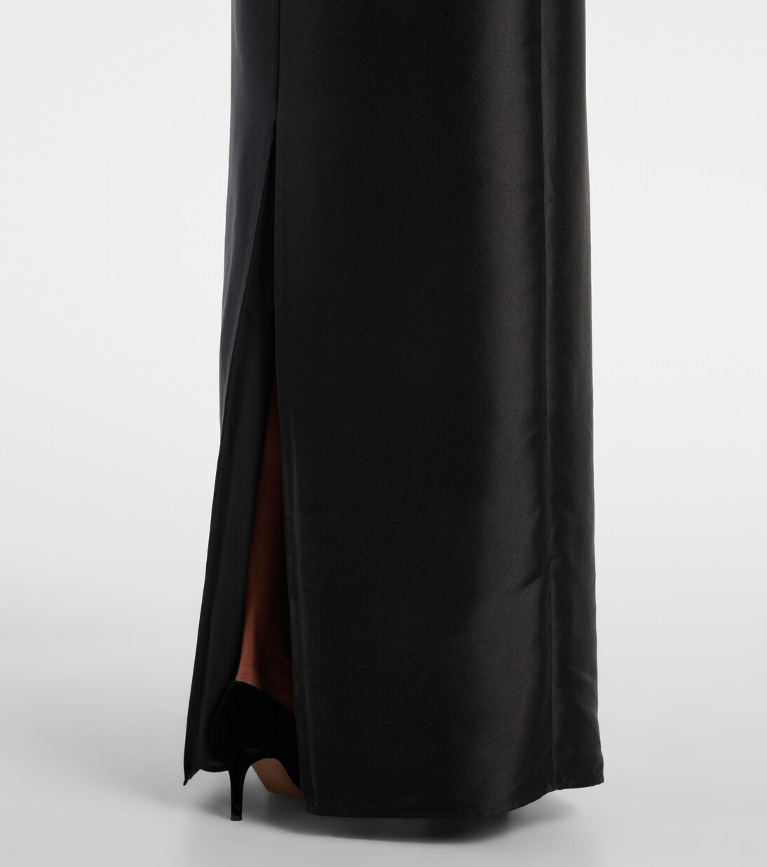 Maxikleid aus Taft mit Spitze | Self-Portrait