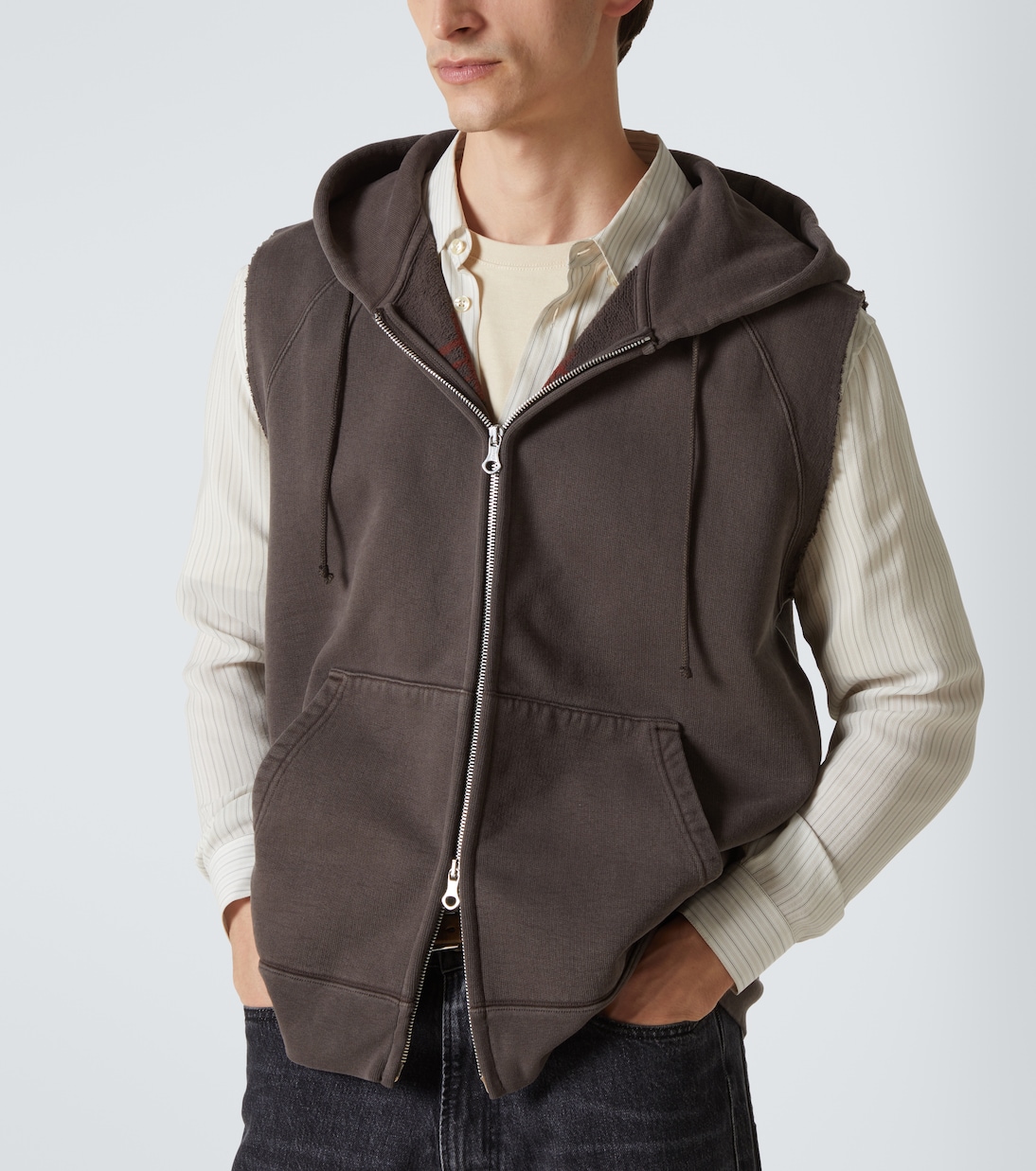 Motor cotton jersey zip-up vest | Our Legacy