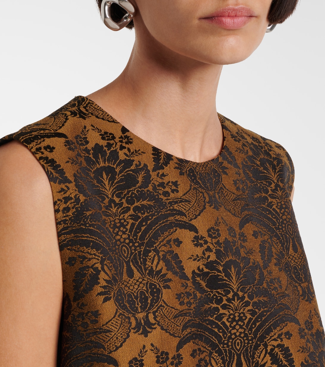 فستان قصير من جاكار الصوف المخلوط Romania | Max Mara