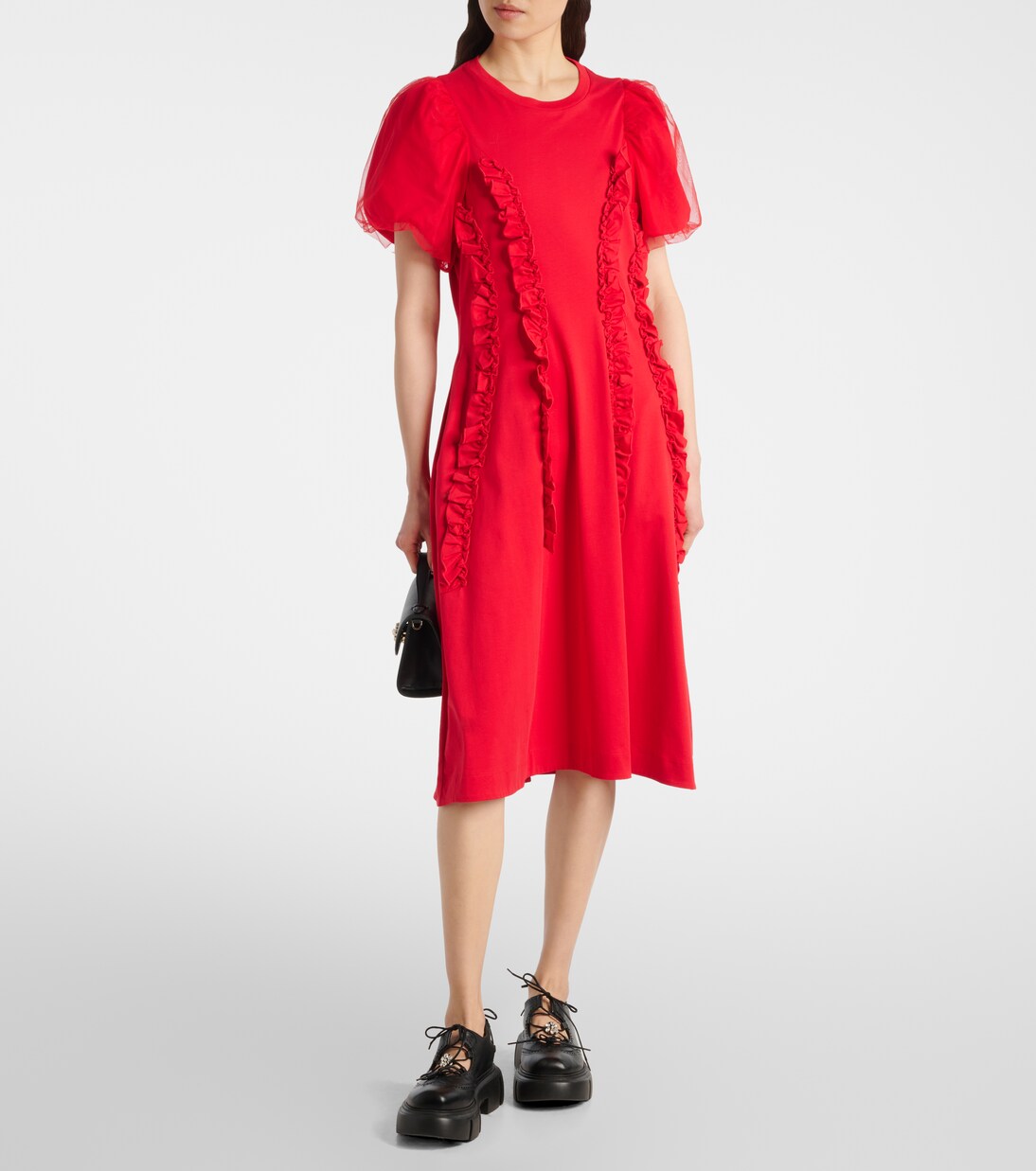 Robe midi en coton et tulle | Simone Rocha