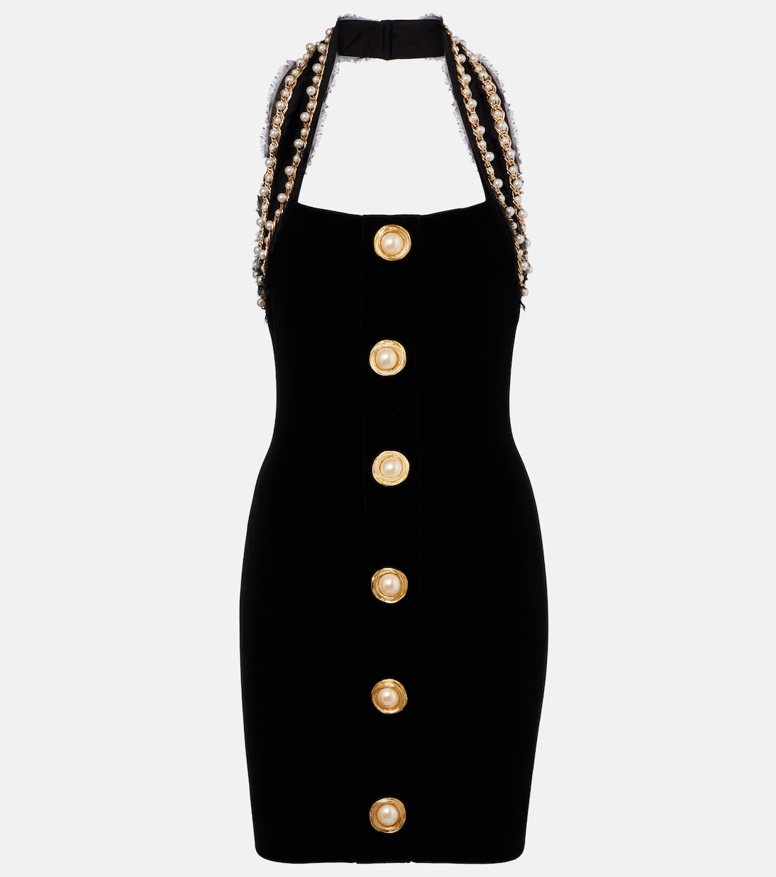 Minikleid aus Samt mit Zierperlen | Balmain