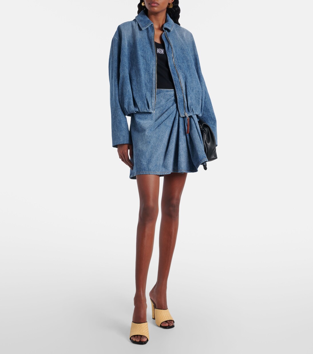 Pantoletten Ava 100 aus Raffiabast und Leder | Paris Texas