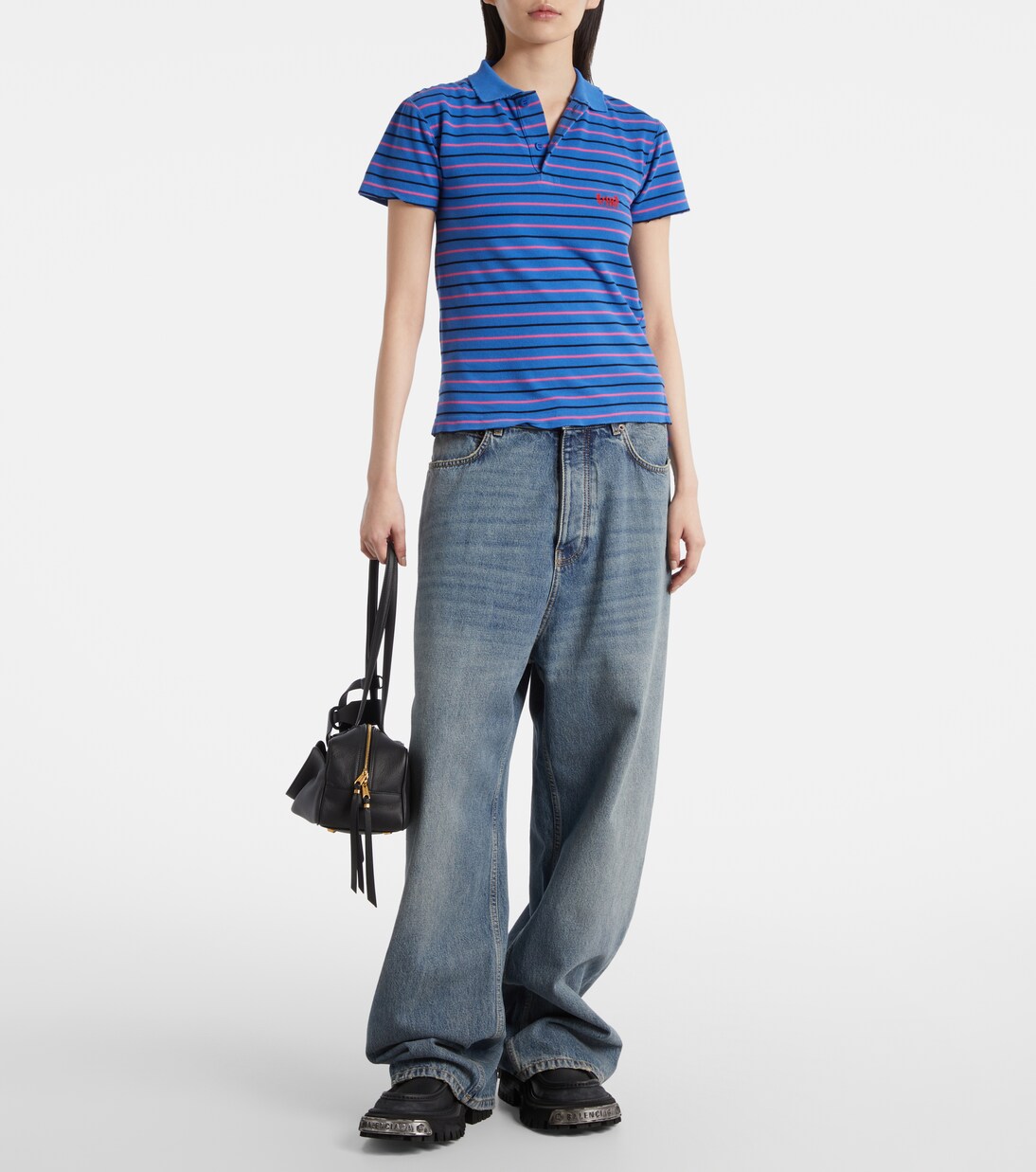 Striped cotton polo shirt | Balenciaga