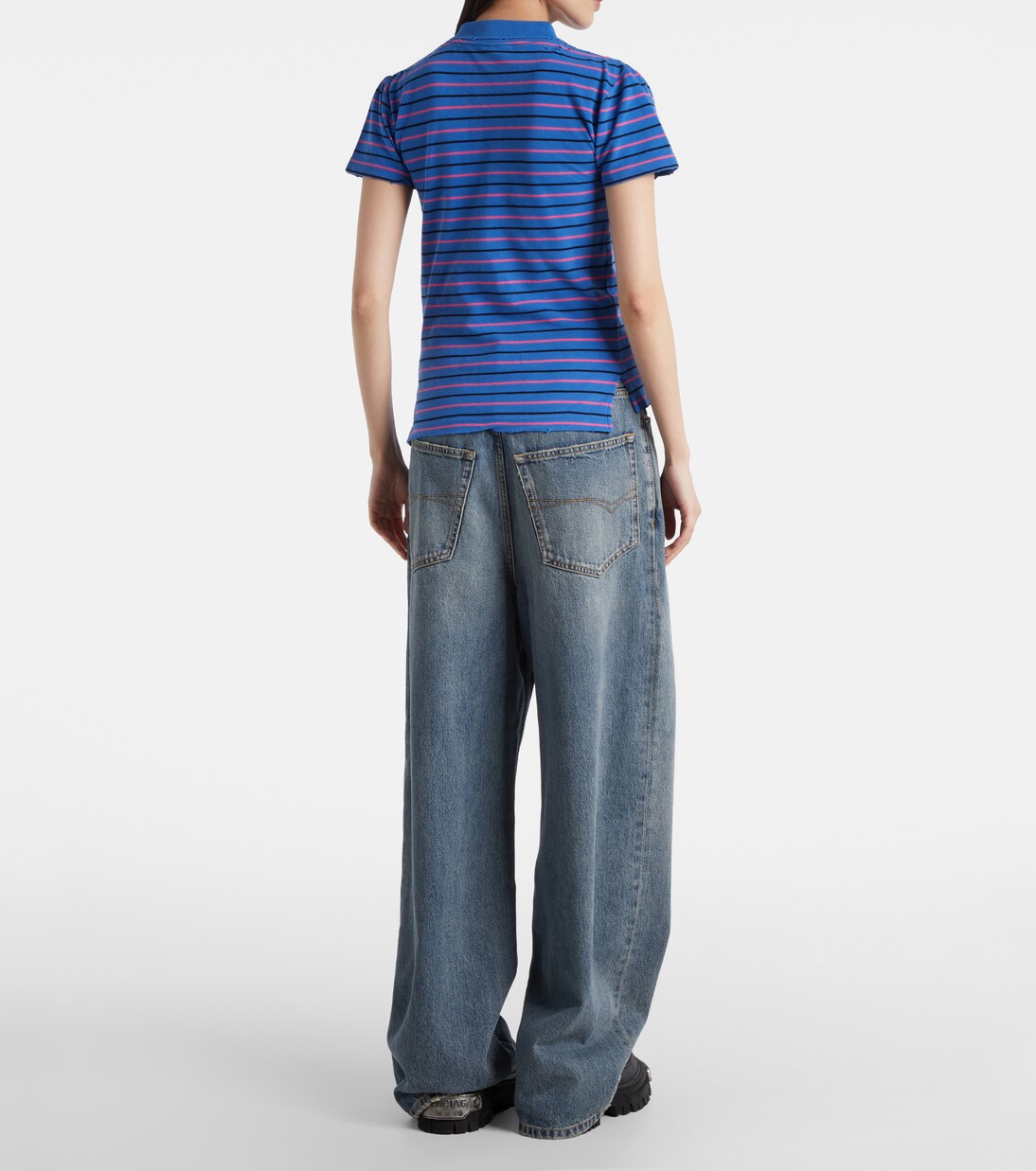 Striped cotton polo shirt | Balenciaga
