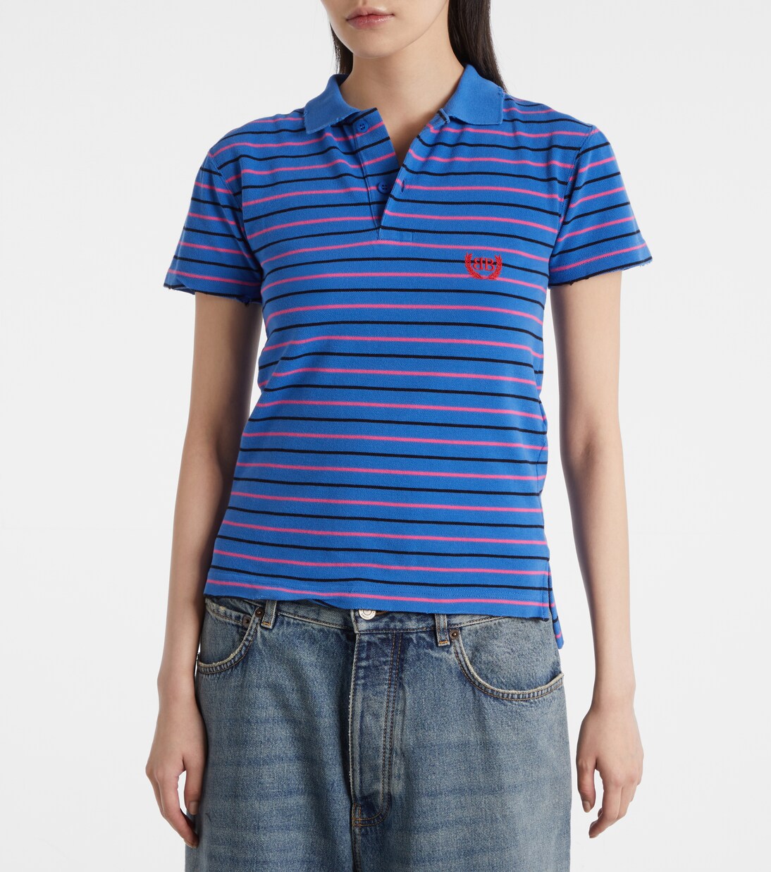 Striped cotton polo shirt | Balenciaga