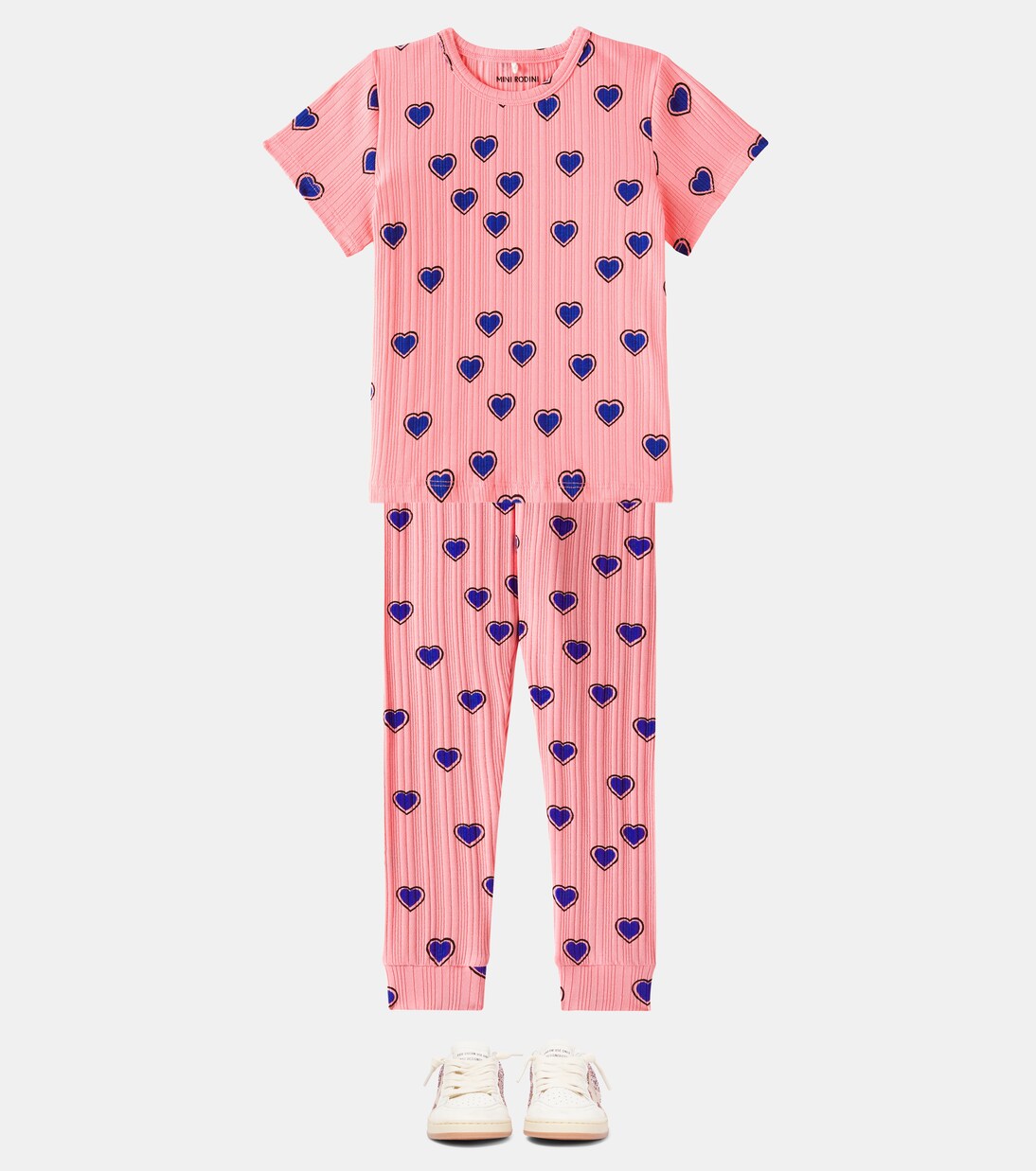 T-shirt Outline Hearts in misto cotone | Mini Rodini