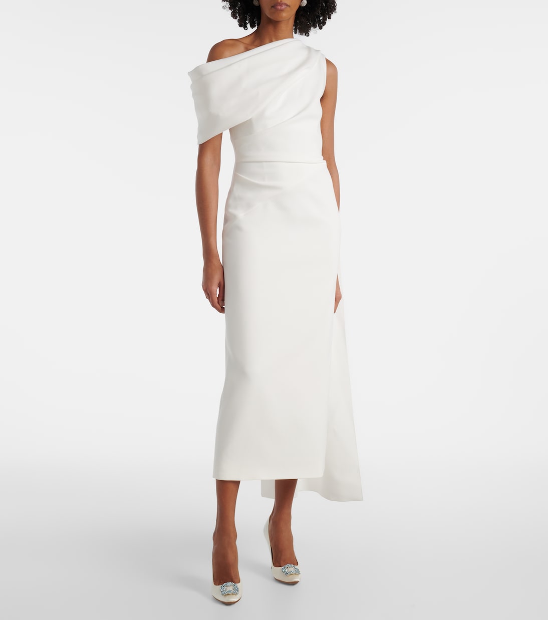 Bridal Maite 2 caped one-shoulder gown | Roksanda