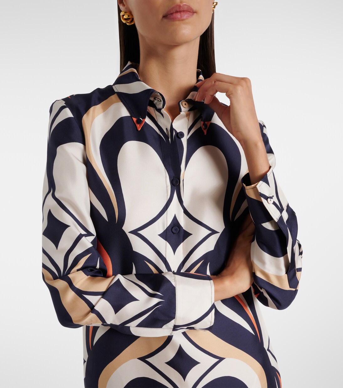 Chemise Swing printed silk shirt dress | La DoubleJ
