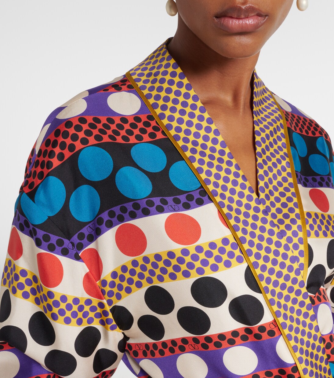 Polka-dot silk beach cover-up | Valentino