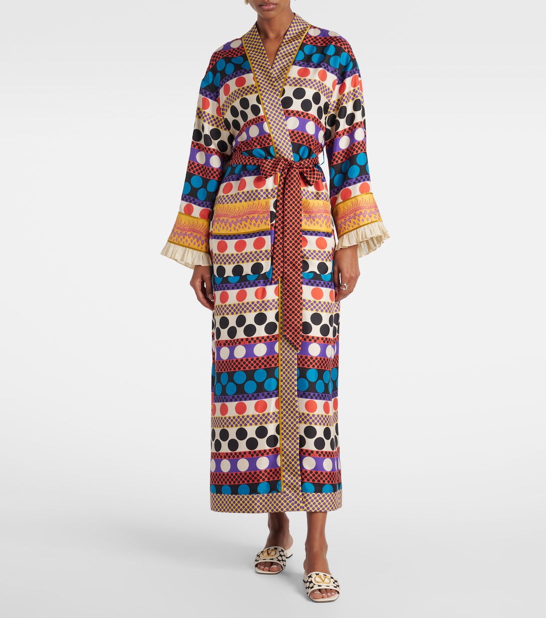 Polka-dot silk beach cover-up | Valentino