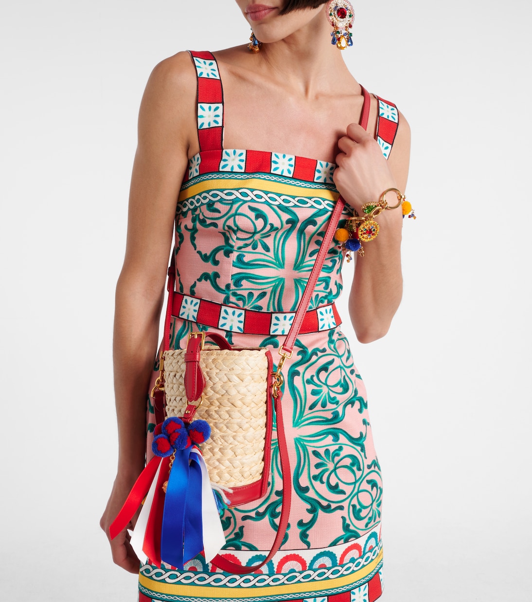 Taormina Carla Medium raffia bucket bag | Dolce&Gabbana