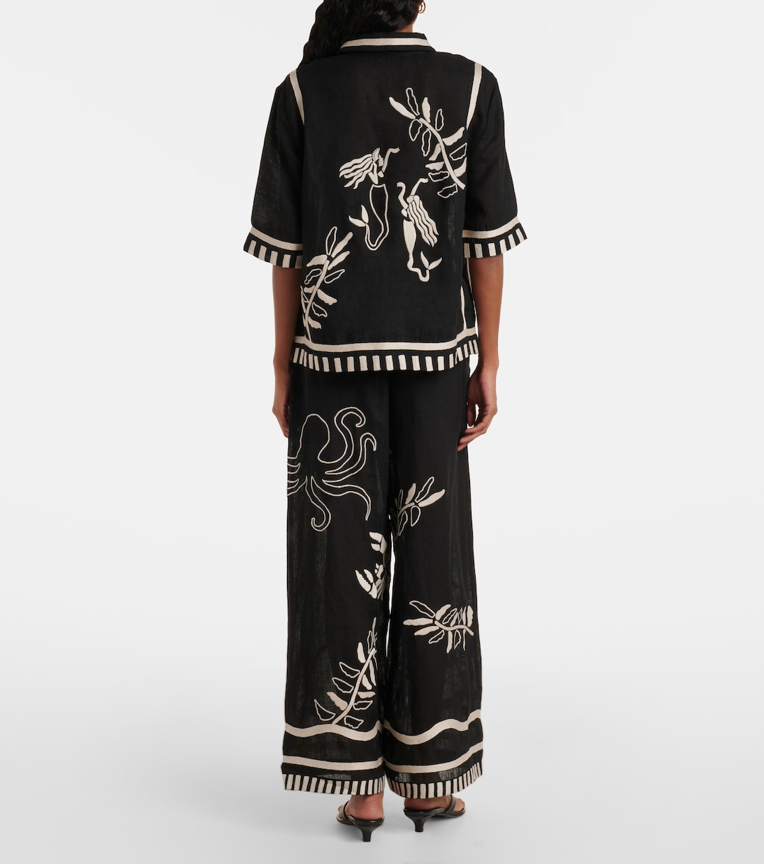 Besticktes Hemd Crab aus Leinen | Eres