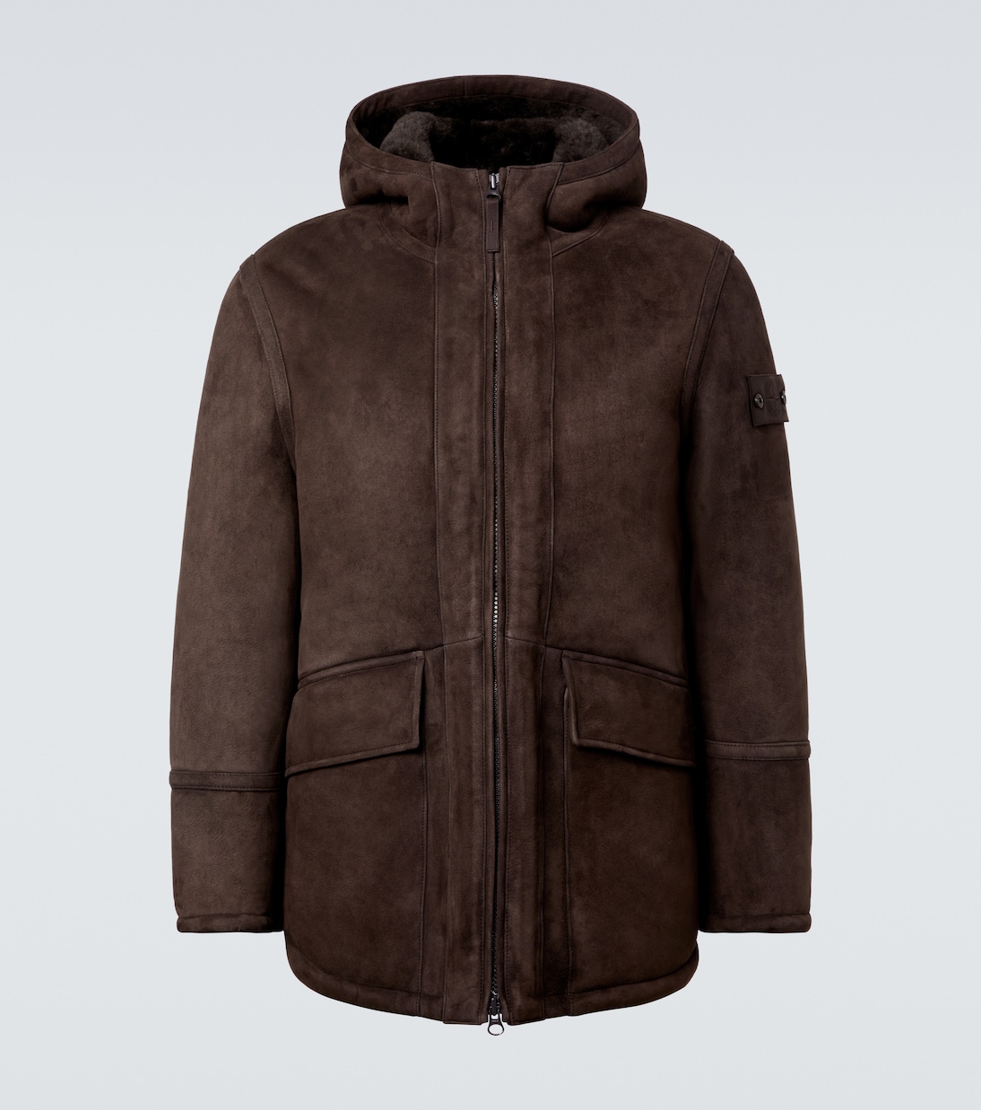 Ghost shearling-lined suede jacket | Stone Island