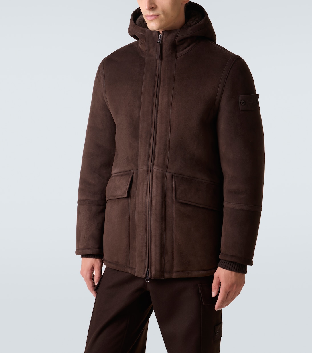 Ghost shearling-lined suede jacket | Stone Island