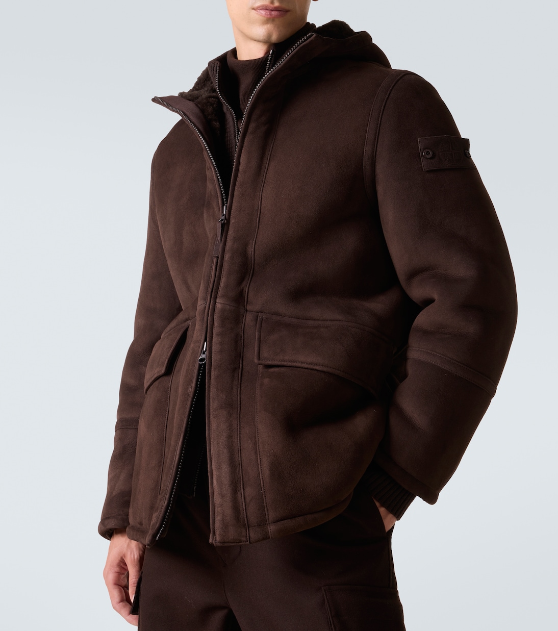 Ghost shearling-lined suede jacket | Stone Island