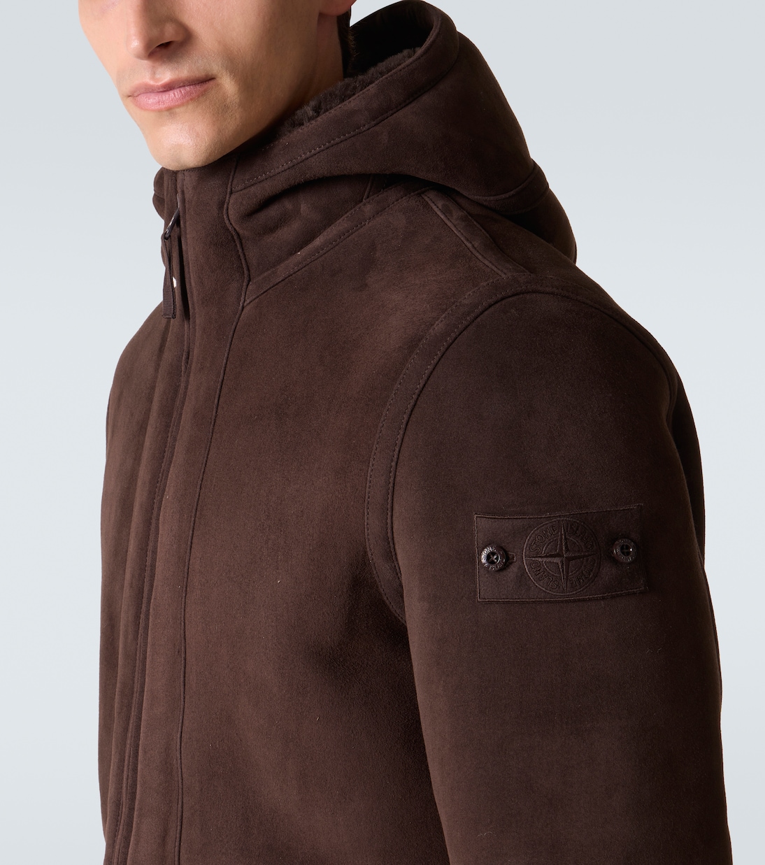 Ghost shearling-lined suede jacket | Stone Island