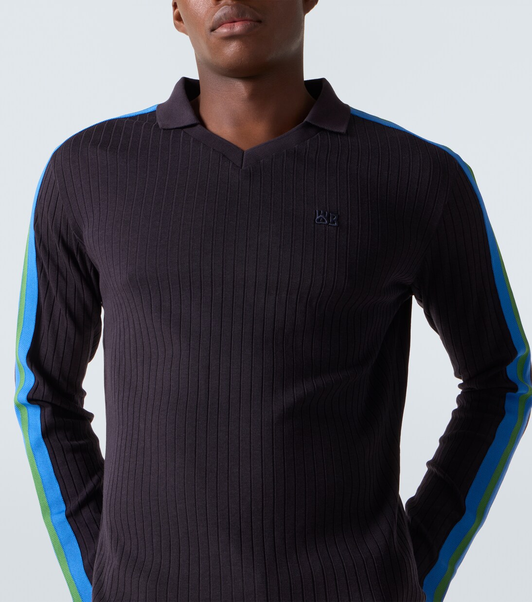 Ribbed-knit polo sweater | Wales Bonner
