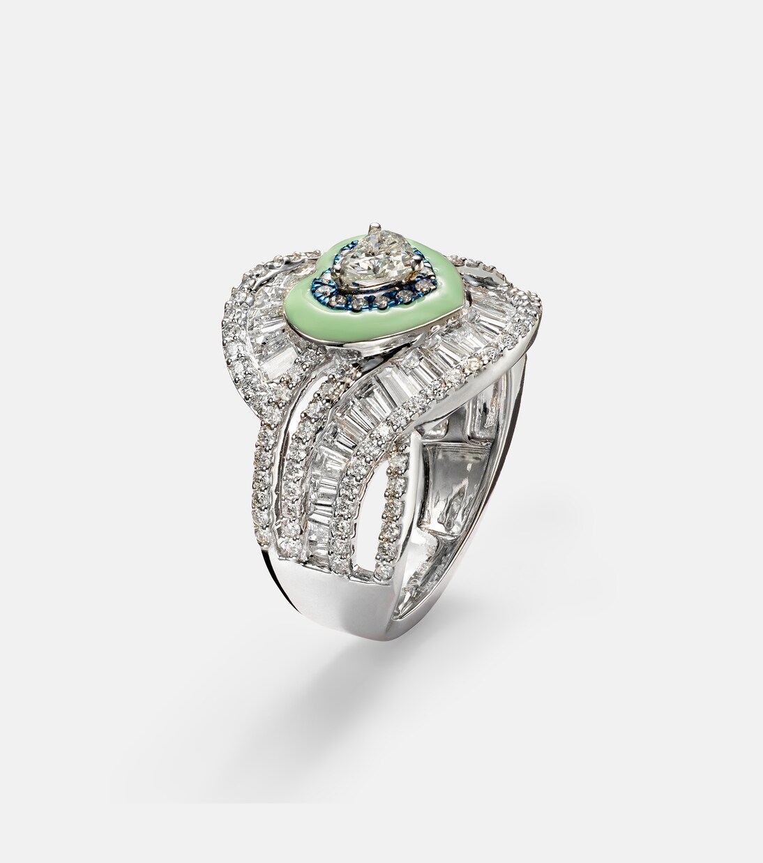 Bague en or blanc 18 ct et diamants | Kamyen