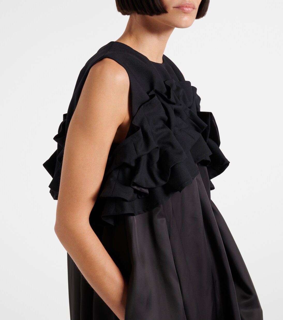 Robe midi en laine | Noir Kei Ninomiya