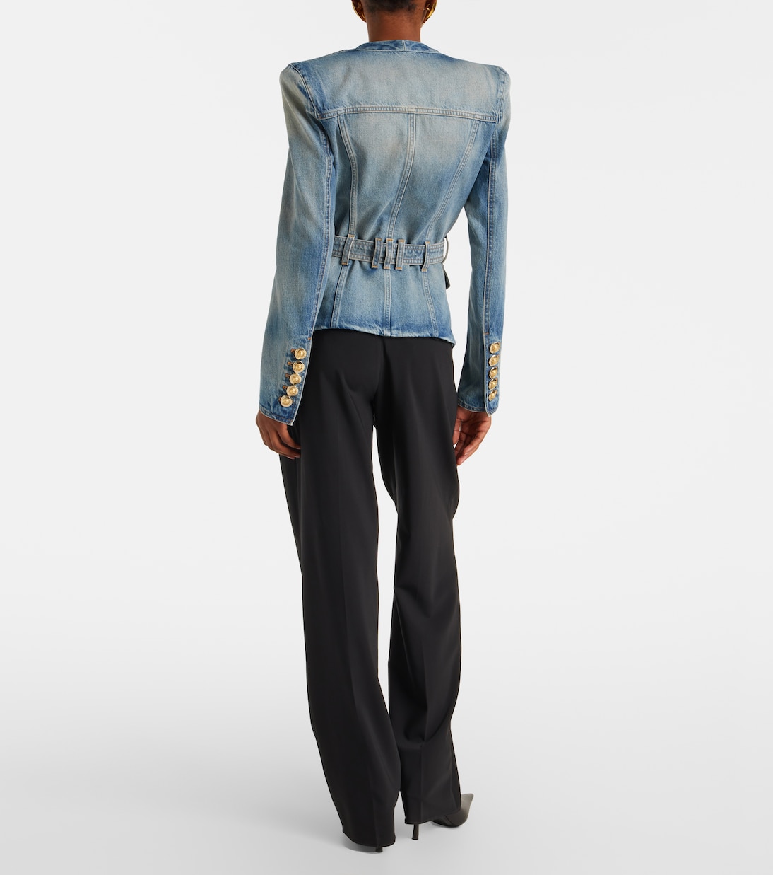 Belted cotton denim jacket | Balmain