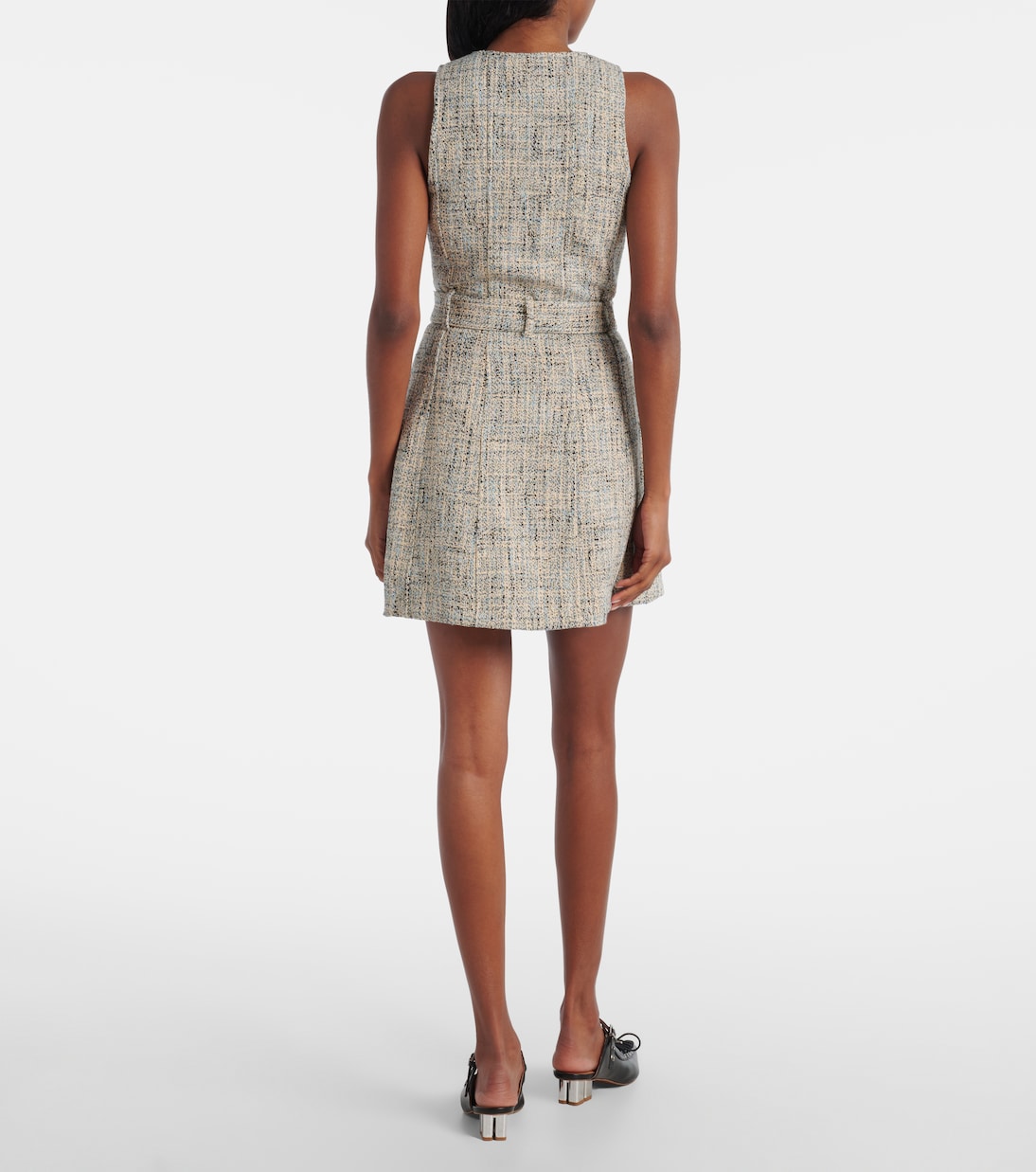 Belted tweed minidress | Ganni
