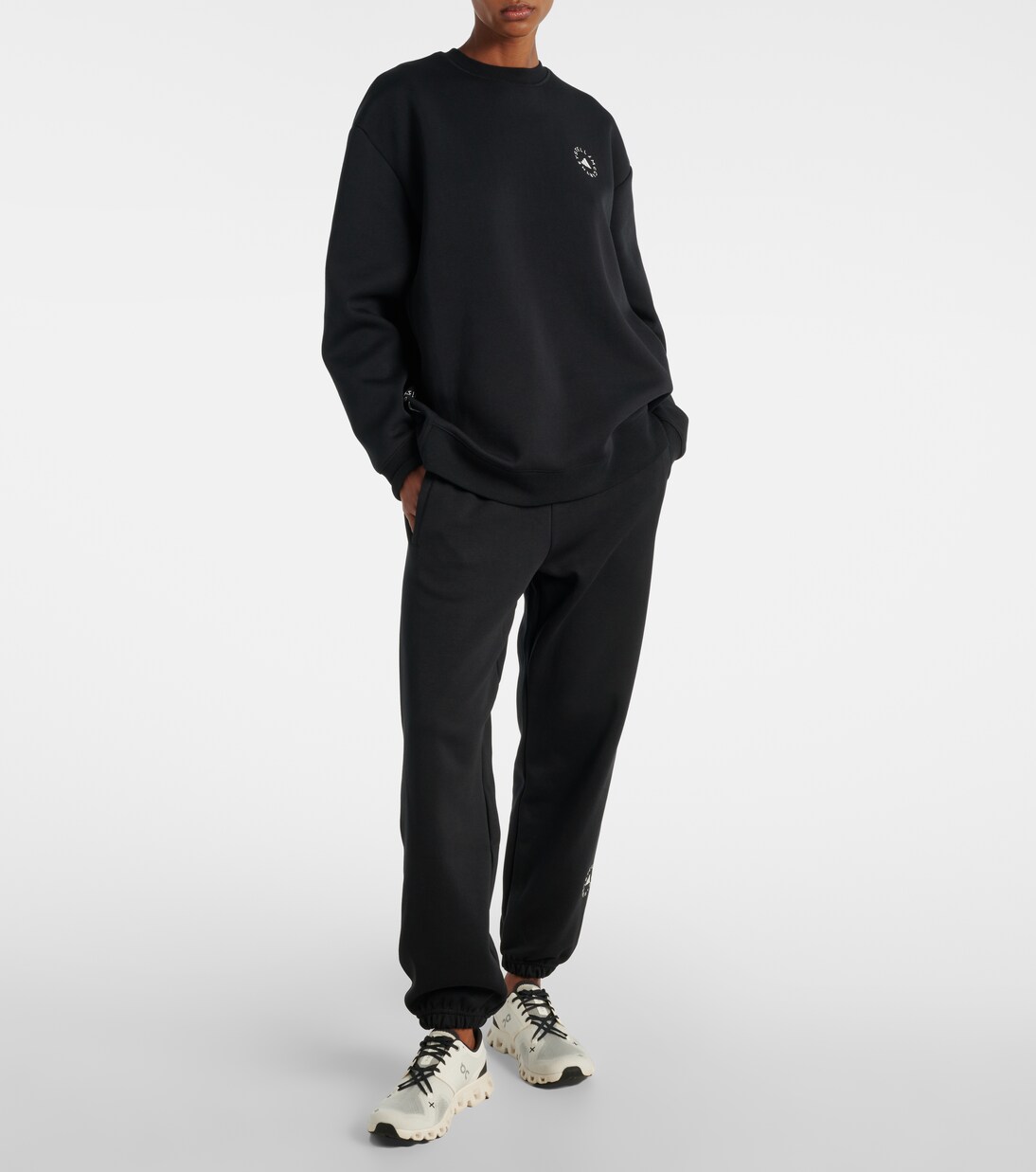 Logo cotton-blend jersey sweatshirt | Adidas by Stella McCartney