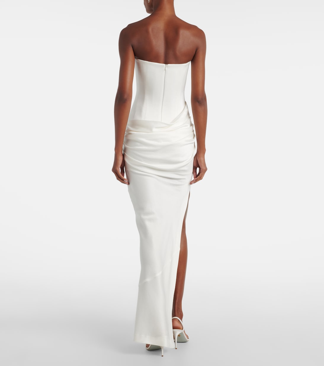 Bridal draped crêpe satin corset gown | Alex Perry