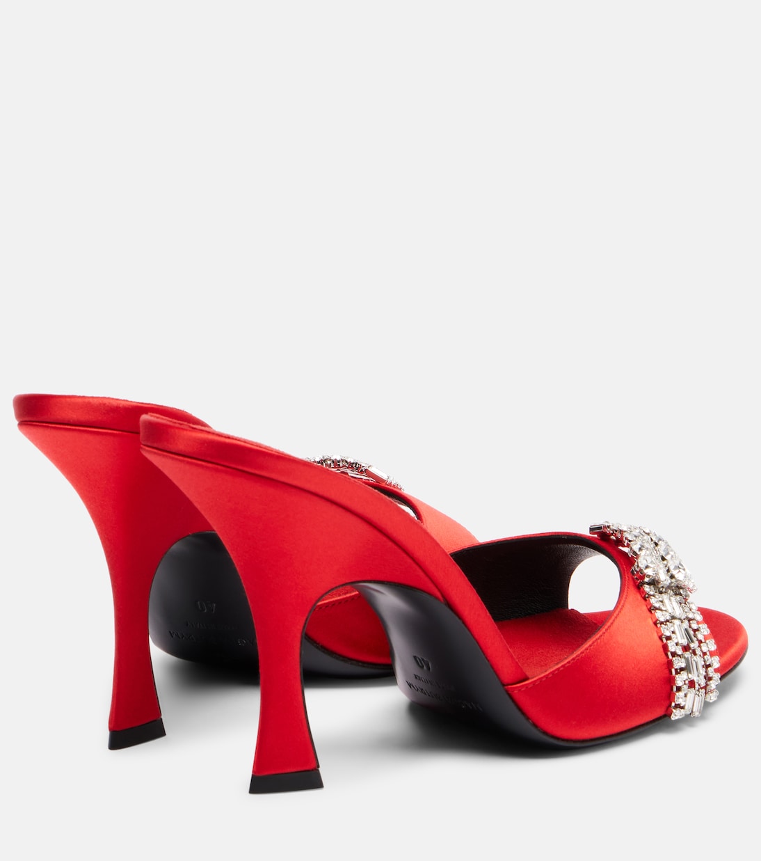 Crystal-embellished satin mules | Magda Butrym