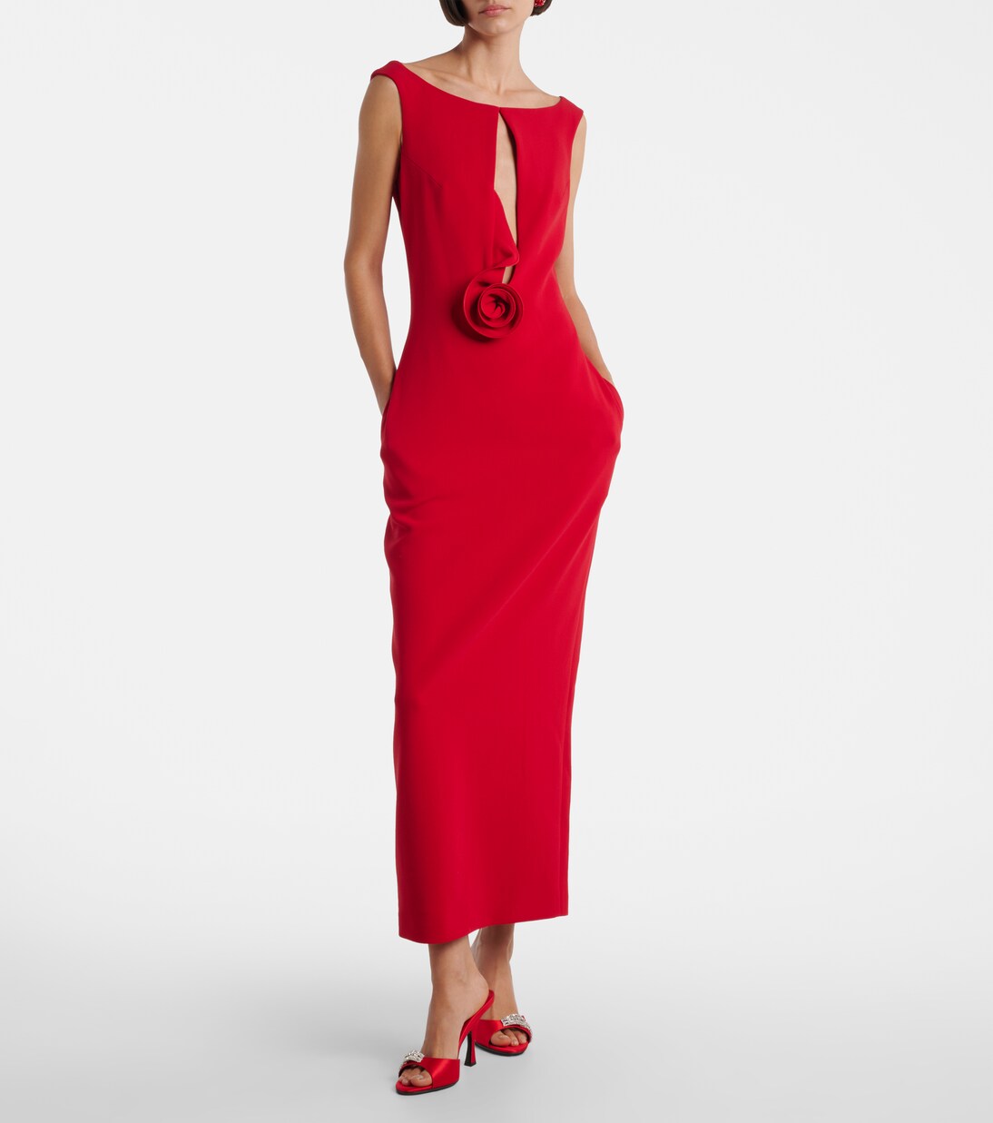 Crystal-embellished satin mules | Magda Butrym