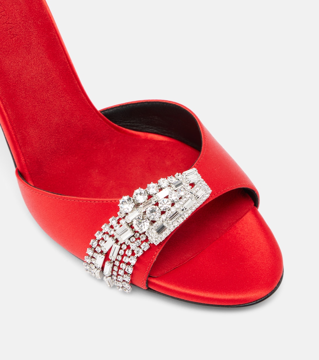 Crystal-embellished satin mules | Magda Butrym