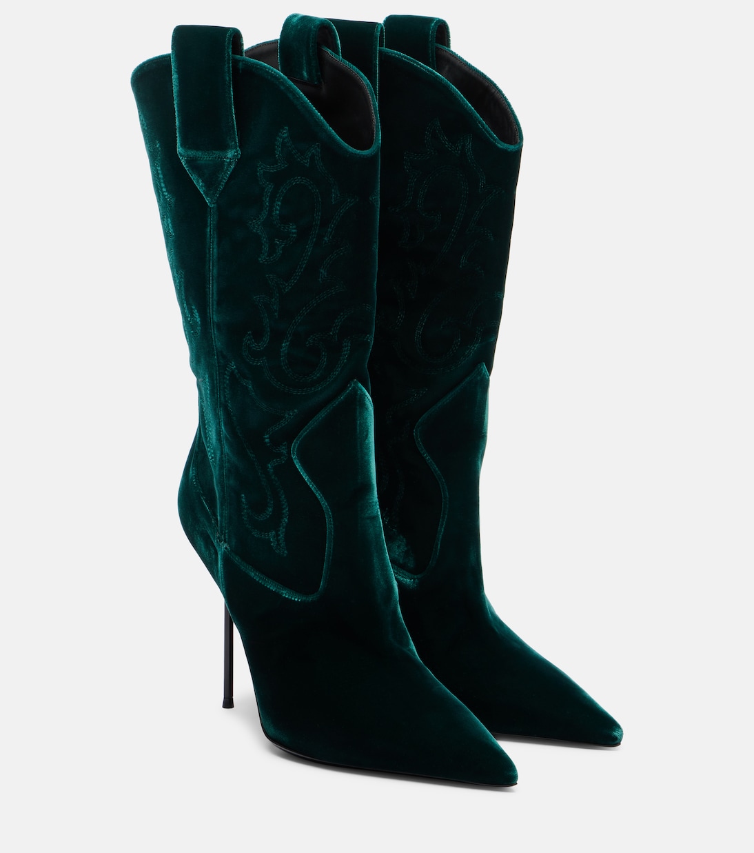 Lidia 105 velvet mid-calf boots | Paris Texas