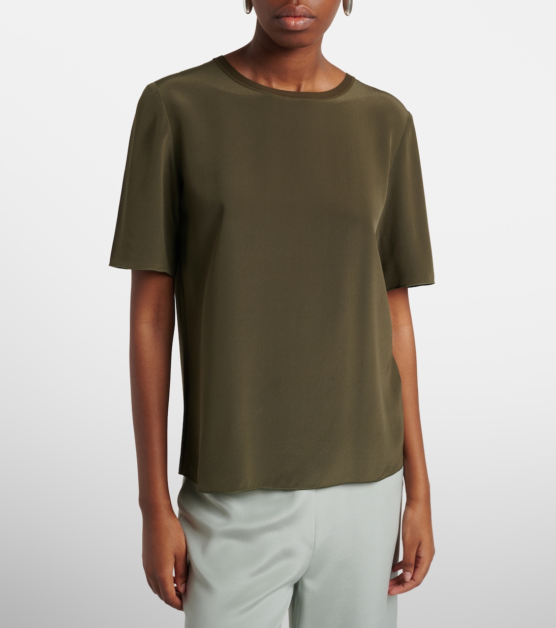Rubin silk crêpe T-shirt | Joseph