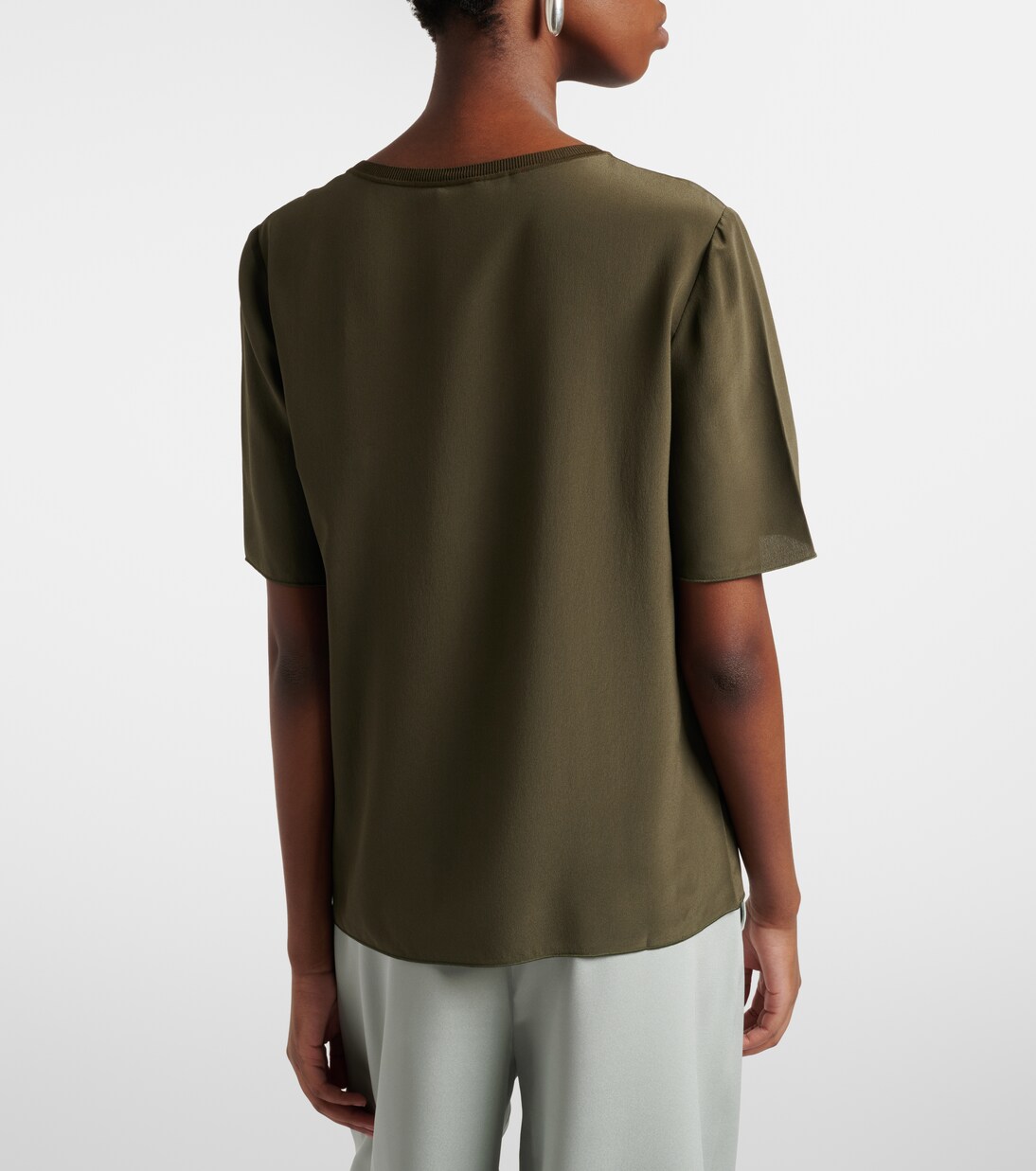 Rubin silk crêpe T-shirt | Joseph