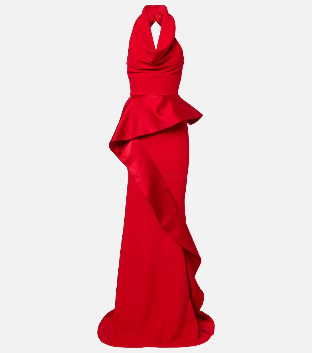 Provocateur halterneck peplum satin gown | Maticevski
