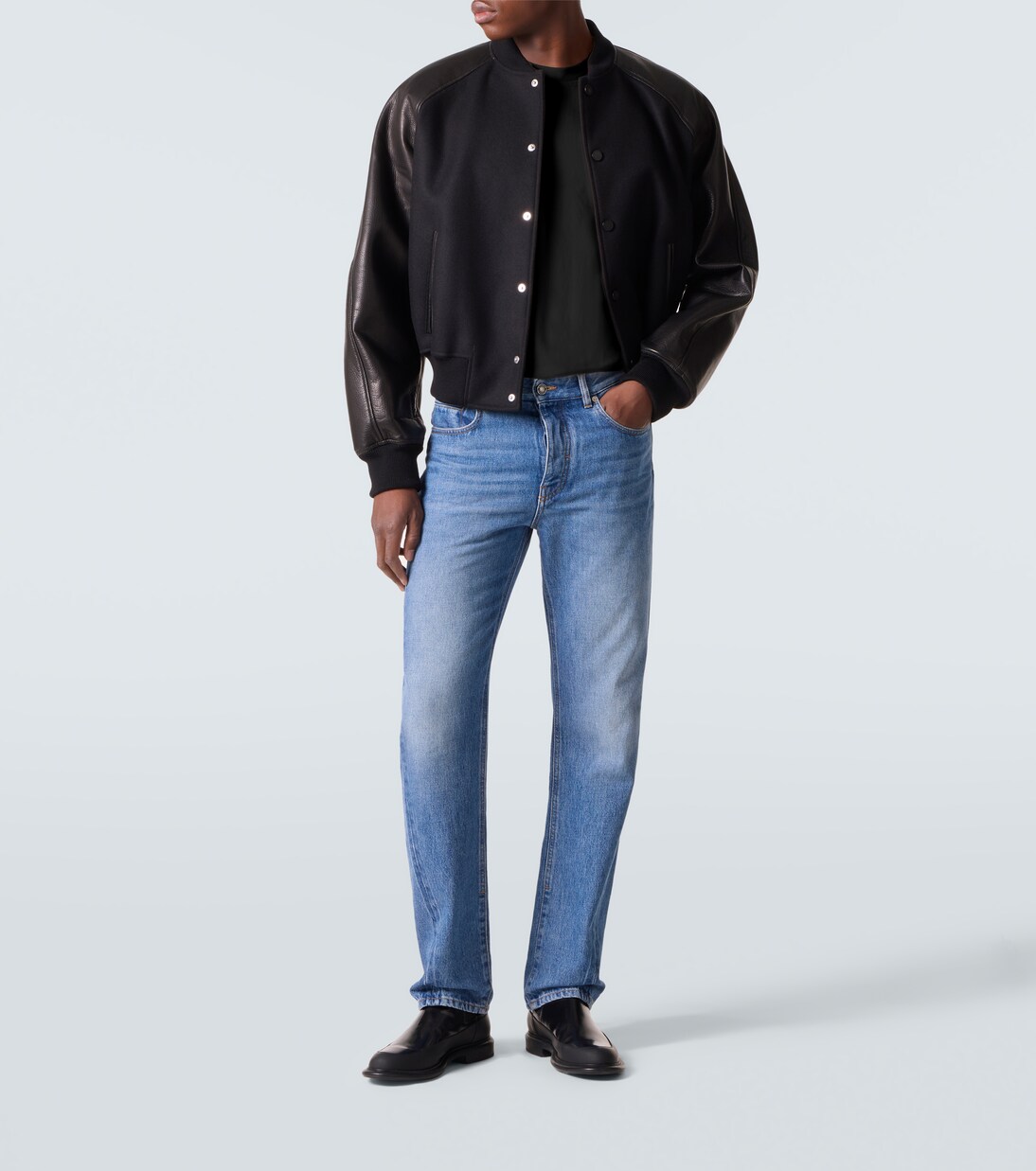 Leather-trimmed wool bomber jacket | Givenchy