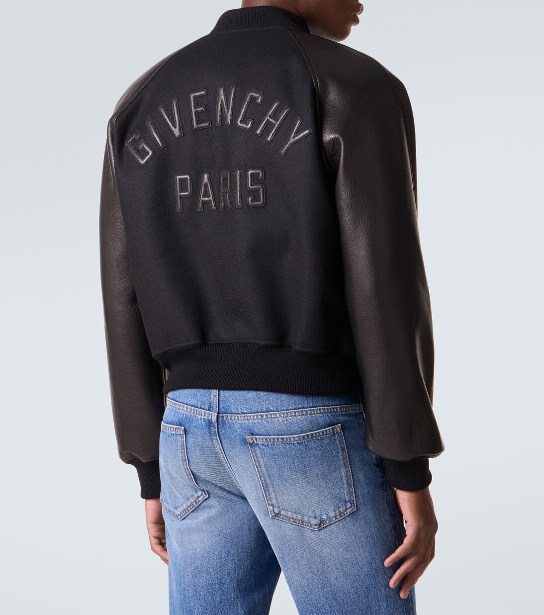 Leather-trimmed wool bomber jacket | Givenchy