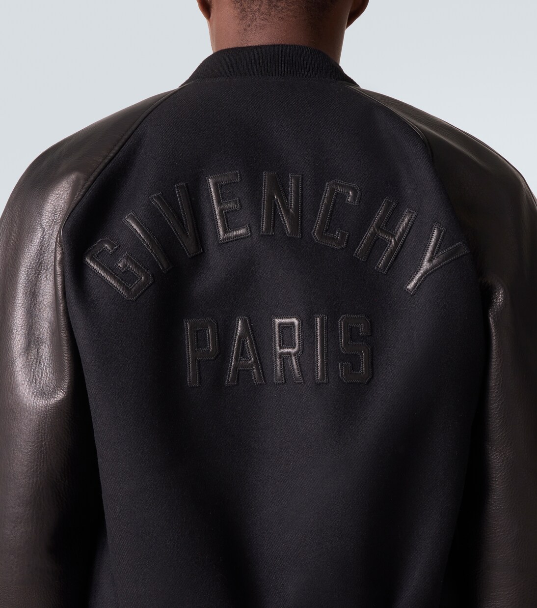 Leather-trimmed wool bomber jacket | Givenchy