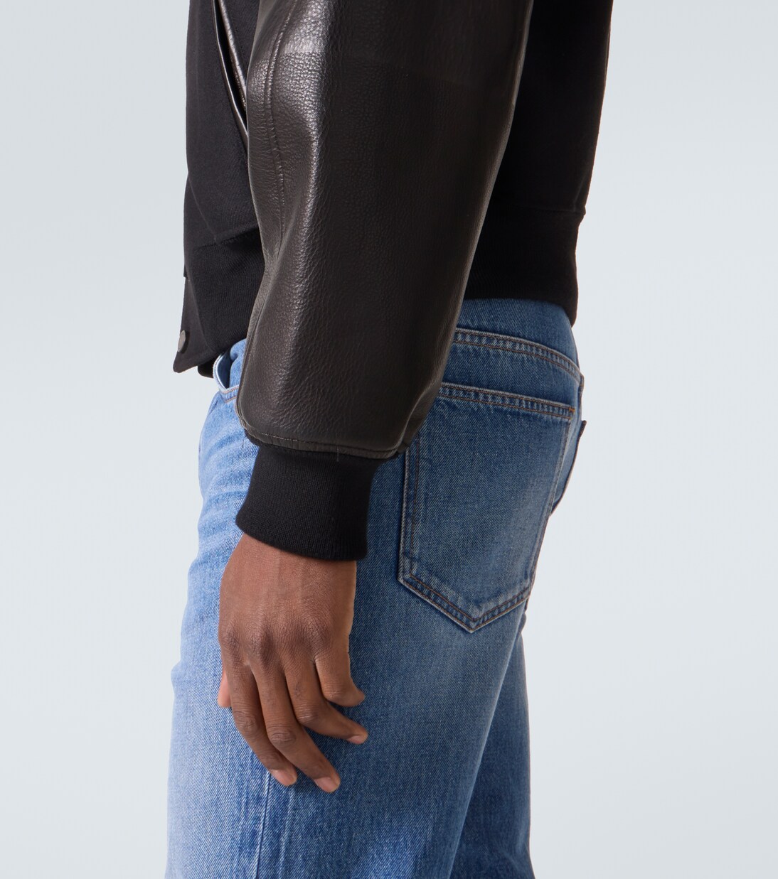 Leather-trimmed wool bomber jacket | Givenchy