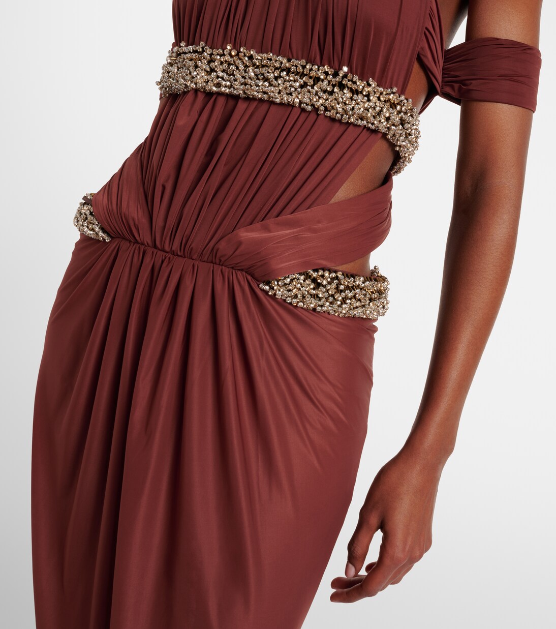 Crystal-embellished cutout halterneck gown | The New Arrivals Ilkyaz Ozel