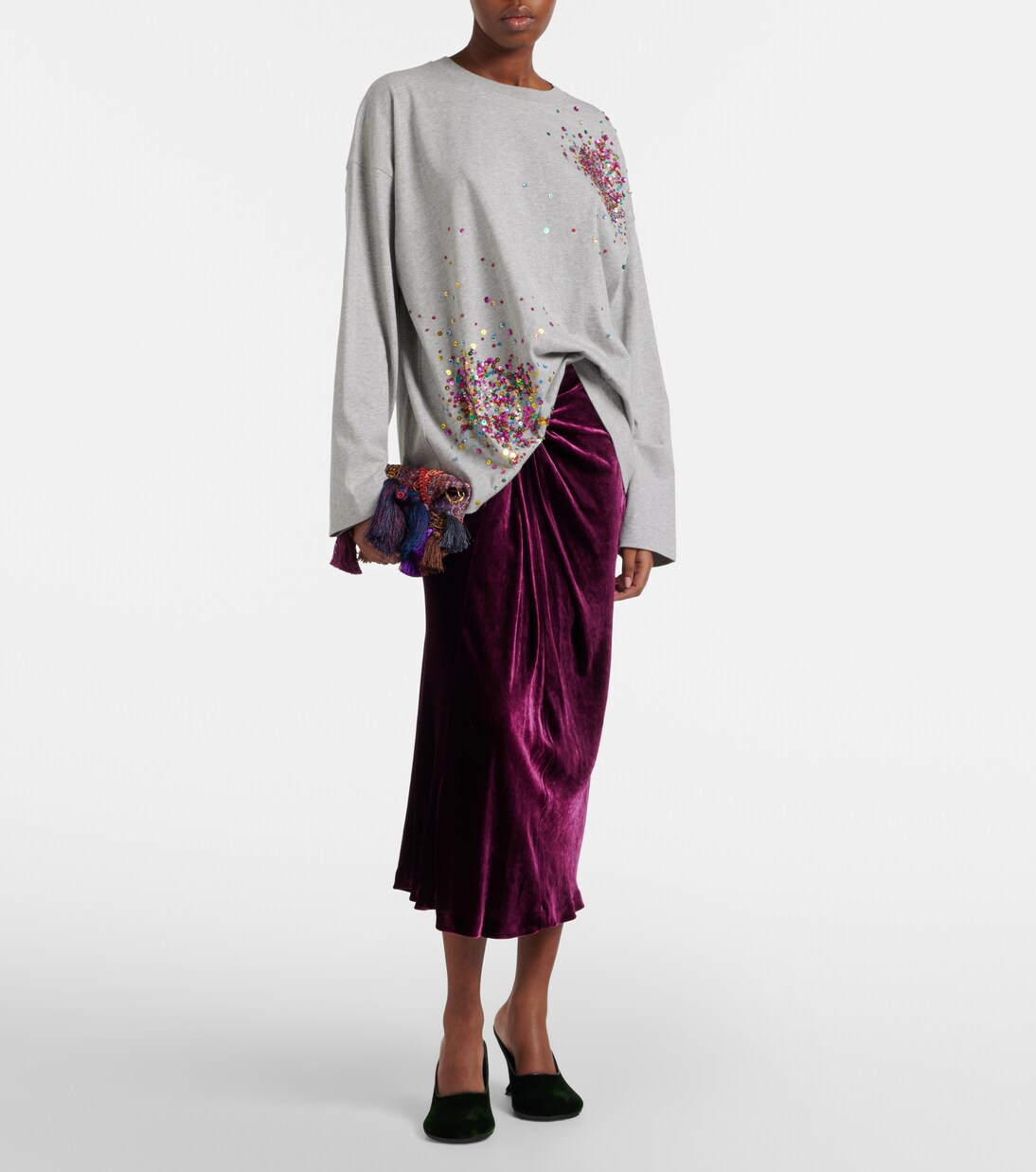Embellished cotton jersey T-shirt | Dries Van Noten