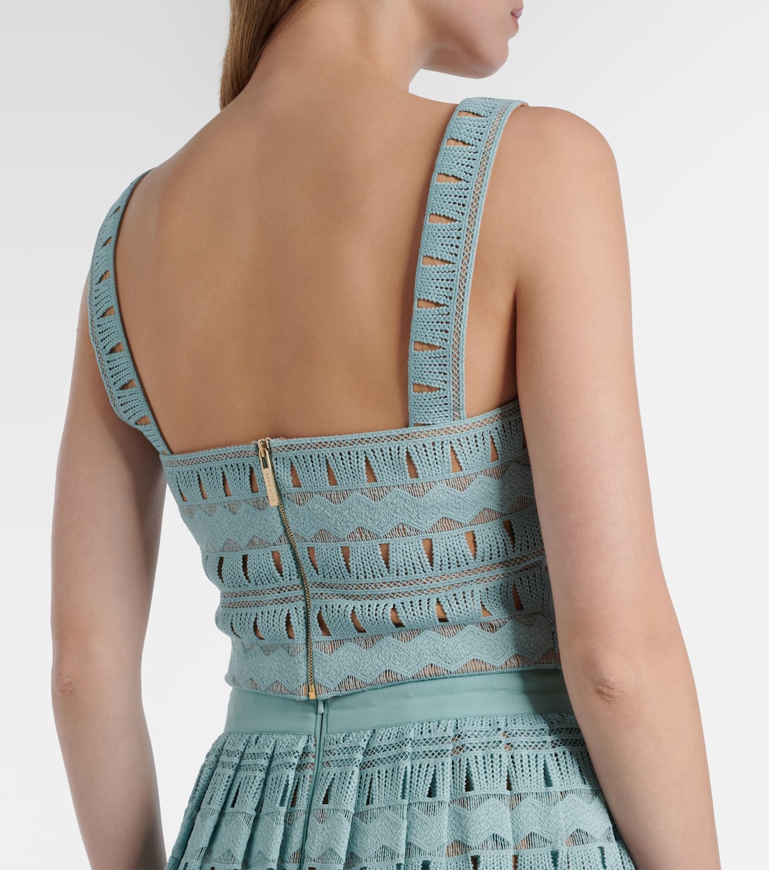 Knitted silk-blend crop top | Elie Saab