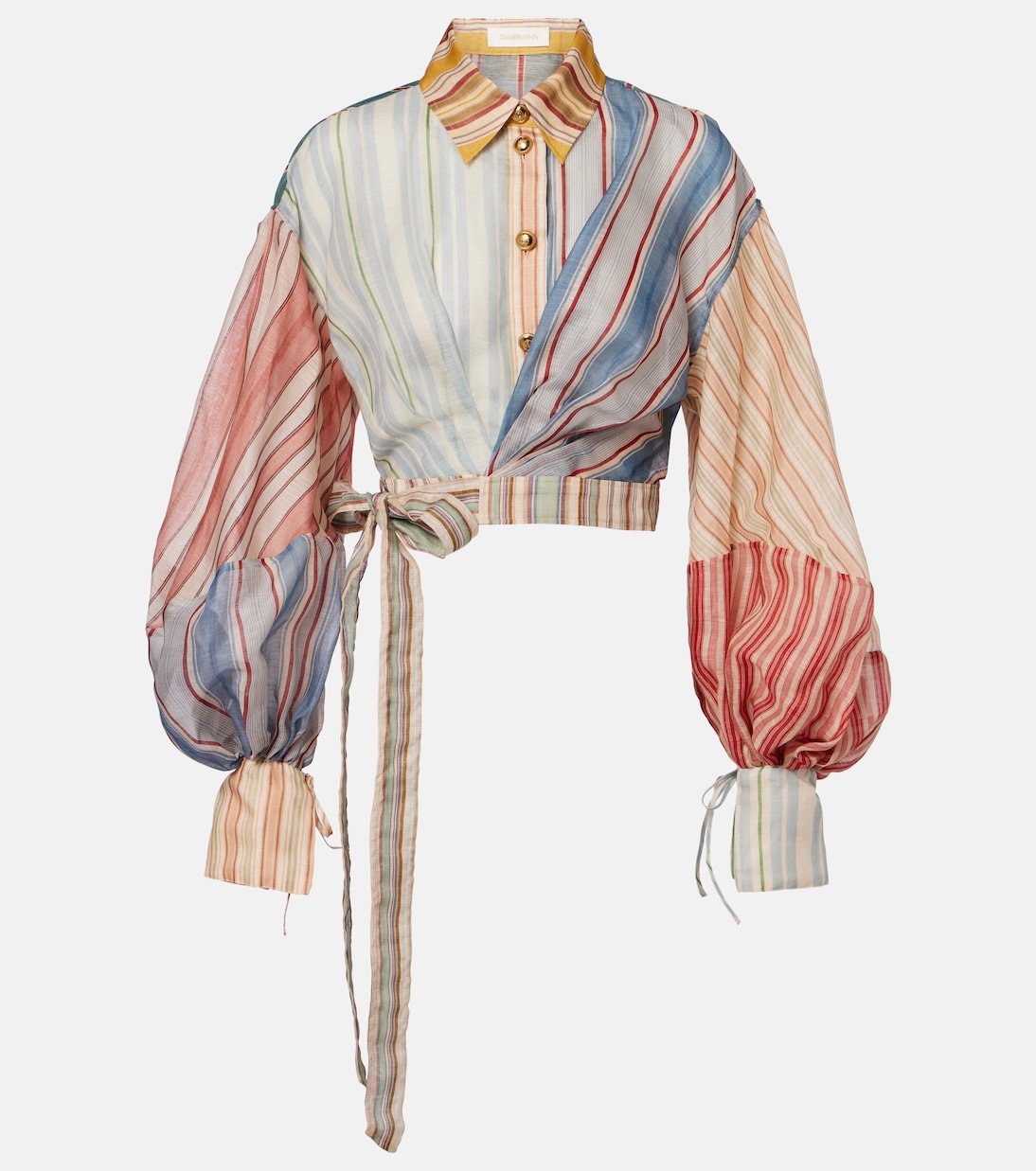 Rebellion striped linen and silk blouse | Zimmermann