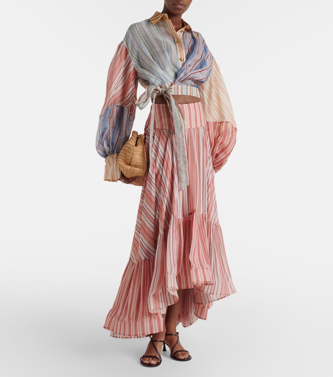 Rebellion striped linen and silk blouse | Zimmermann