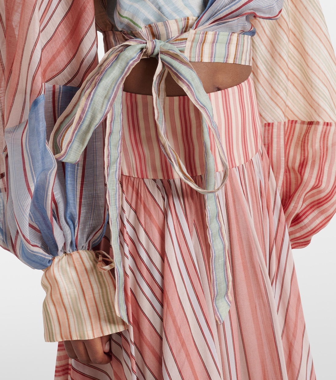 Rebellion striped linen and silk blouse | Zimmermann