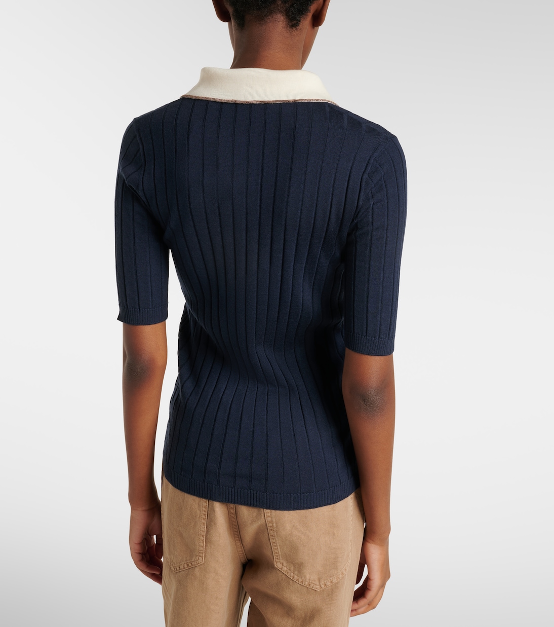 Embellished wool and cashmere polo sweater | Brunello Cucinelli