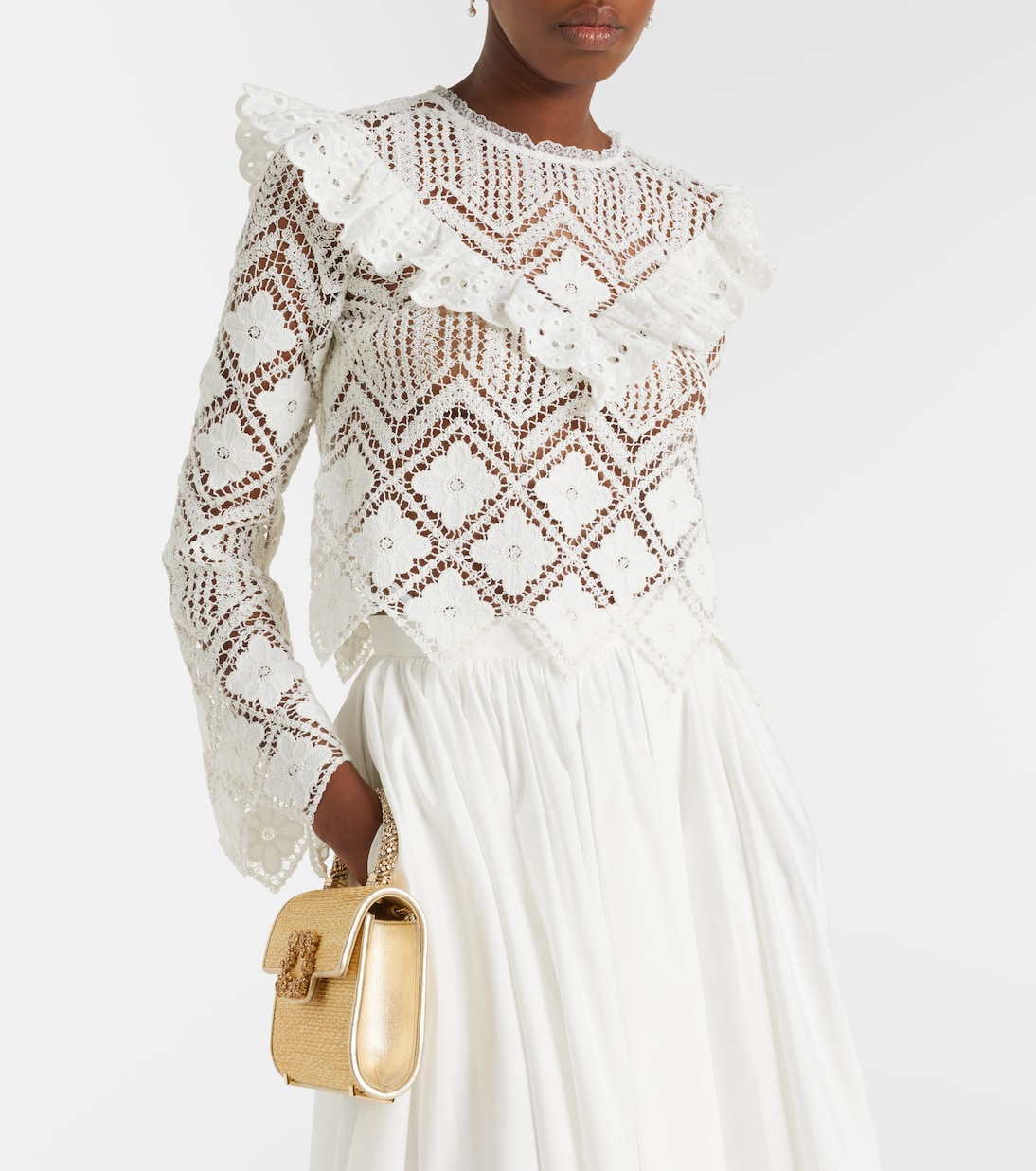 Top de croché con volantes | Self-Portrait