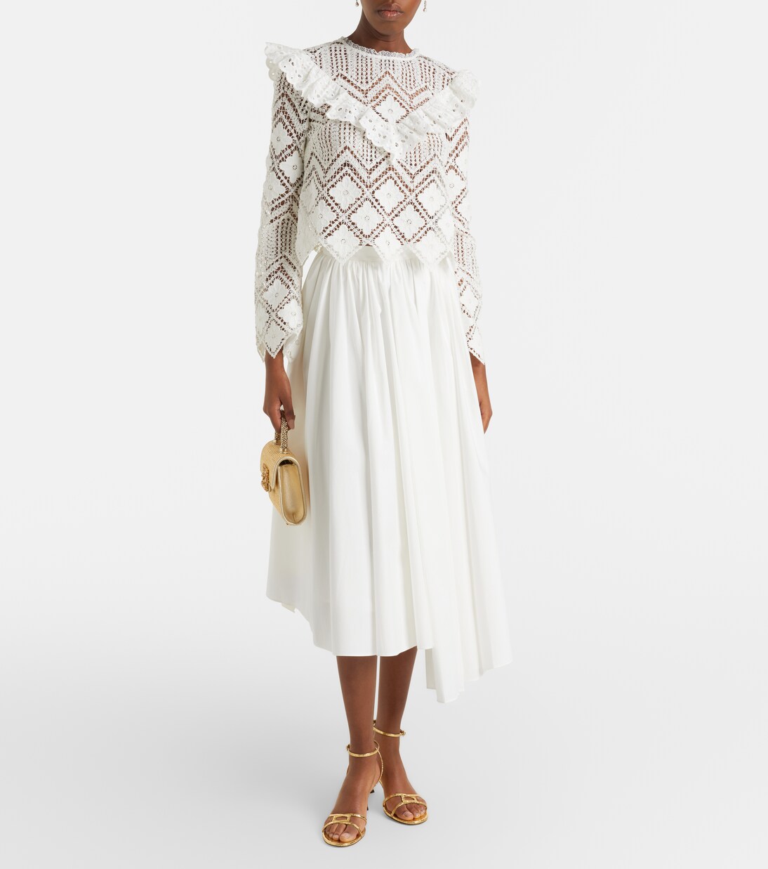 Top de croché con volantes | Self-Portrait