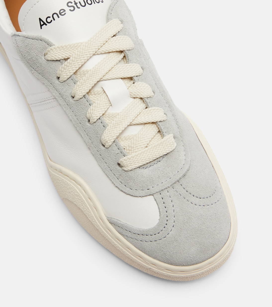 Suede-trimmed leather sneakers | Acne Studios