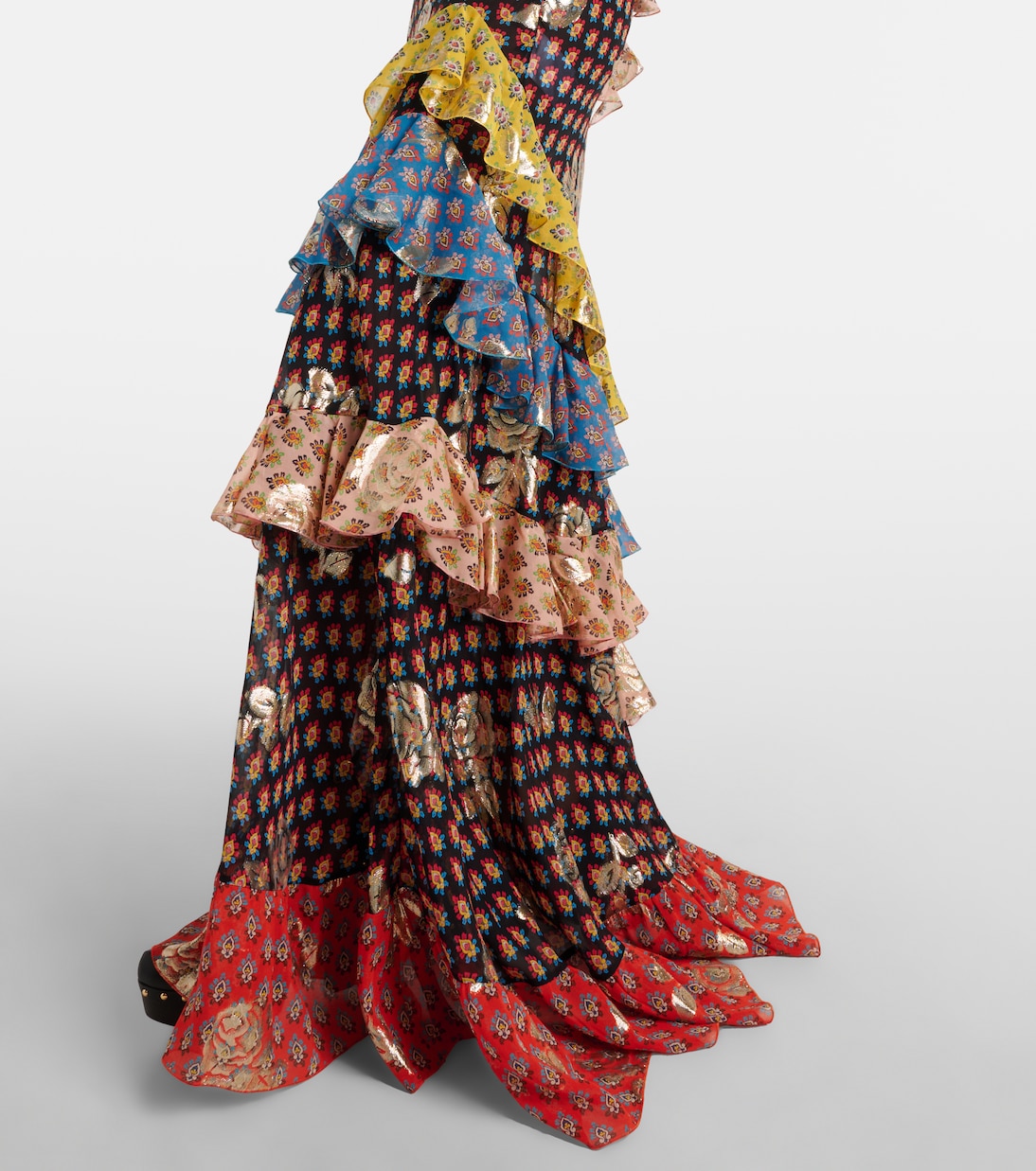 Floral tiered silk-blend maxi dress | Etro